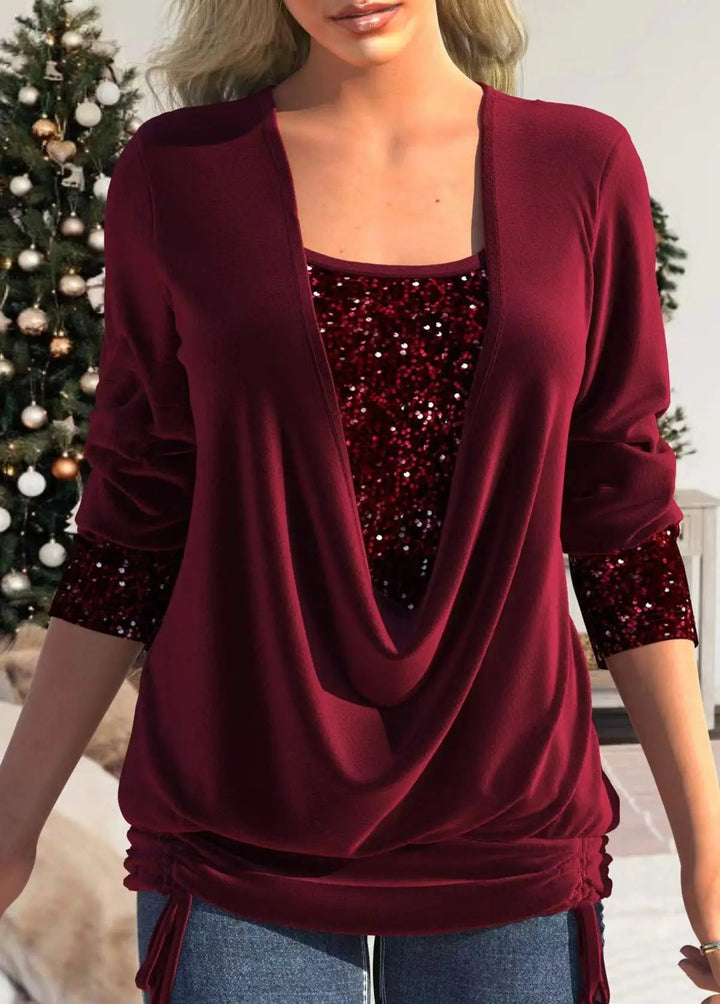 Sanne™ | Glitter Blouse Met V-Hals